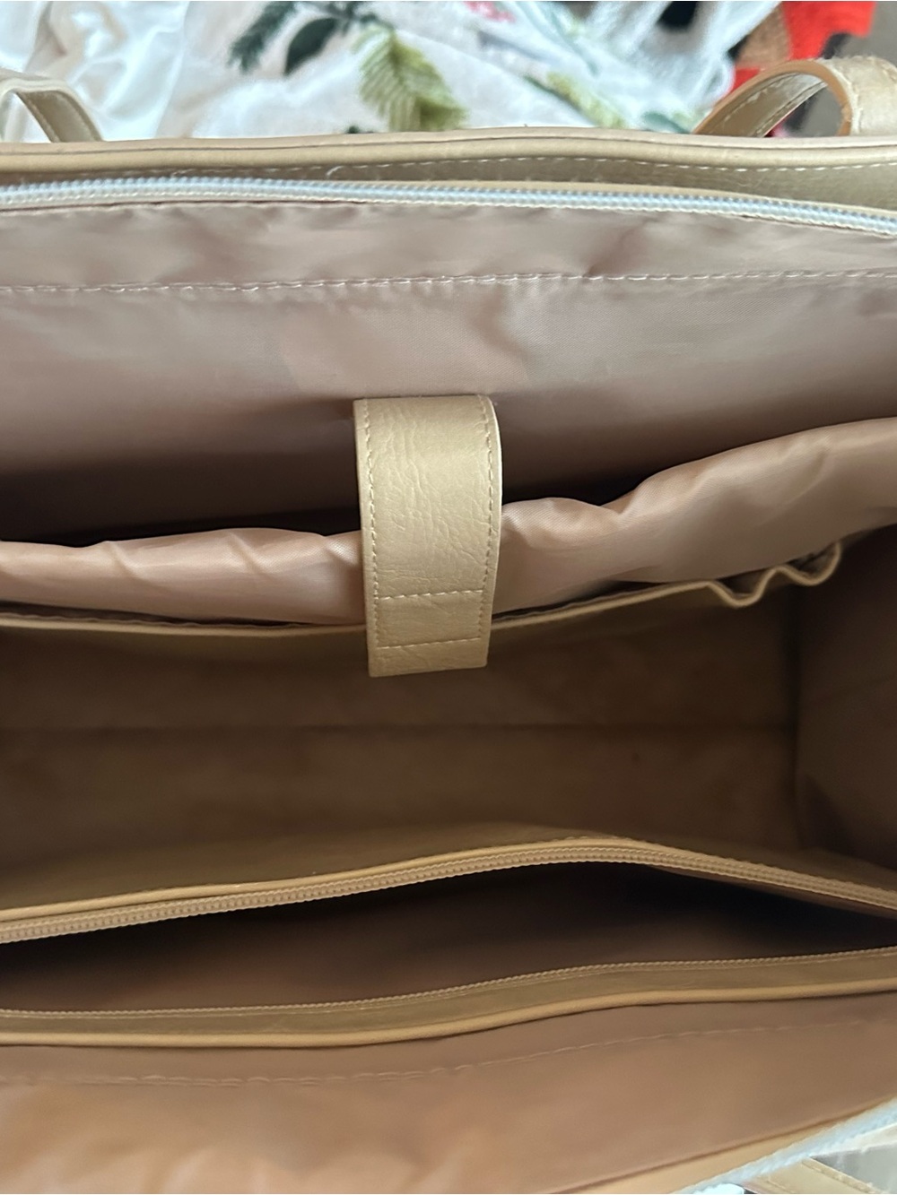 BEIS Beige Leather Laptop Tote - Picture 4 of 5